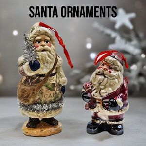 Santa Ornaments Set Santa Tree Ornaments 5in Tall